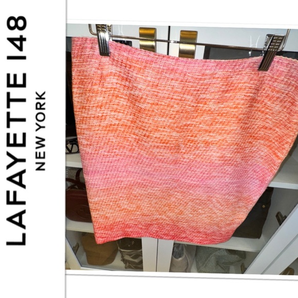 Lafayette 148 New York Shoshanna Vibrant Pink and Orange Pencil Skirt - Picture 15 of 15